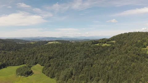 Wide Landscape View of Natural Scenery in Green Countryside Stock Footage 314572309