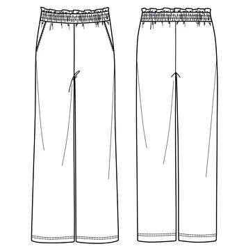 Wide leg pants Stock Illustration