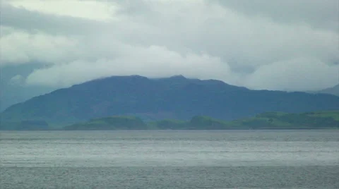Wide loch landscape with fast clouds Stock Footage 39815960