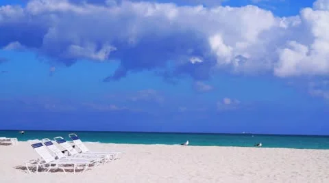 Wide Low angle Beach day Video stock 20435761