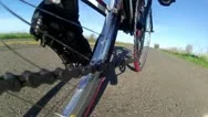 Wide Low Angle Pov Of Cyclist Bike While Riding Bicycle On Country Road Hd	 Stock Footage