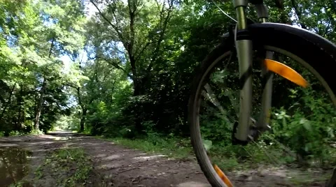 Wide Low Angle Pov Of Cyclist Bike While Riding Bicycle On Country Road Stock Footage 40617046
