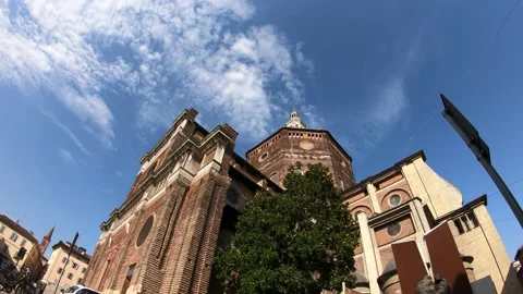 Wide low angle shot of Pavia Cathedral Video stock 137297495