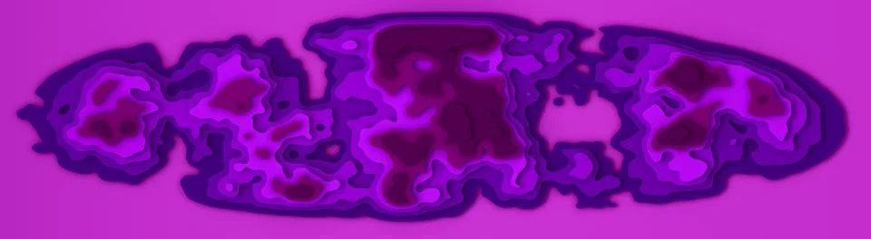 Wide Low poly 3D island Landscape Paper cut Style Purple Gradient Illustrazione stock