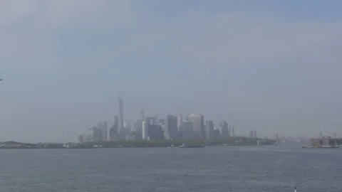 Wide Manhattan from the Bay Stock Footage 277414429