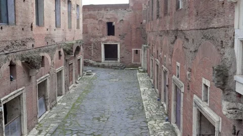 Wide medium shot from a high angle of Mercati di Traiano Stock Footage 303627438