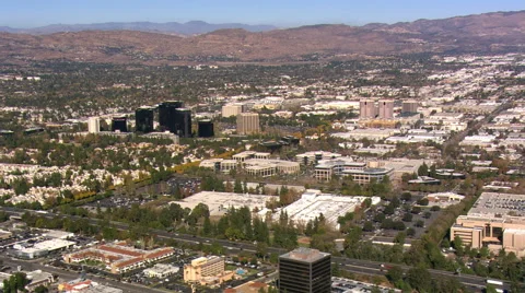 Wide mid-level view of San Fernando Valley. Shot in 2008. Stock Footage 59513306