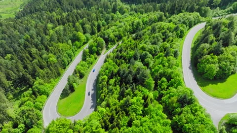 Wide mountain road Stock Footage 311932554