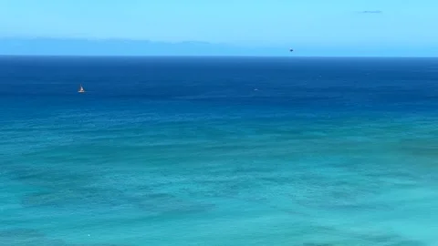 Wide open ocean with a single Parasail and one other boat Vídeo Stock 281292210