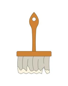 Wide paint brush tool 2D cartoon object Ilustración de archivo