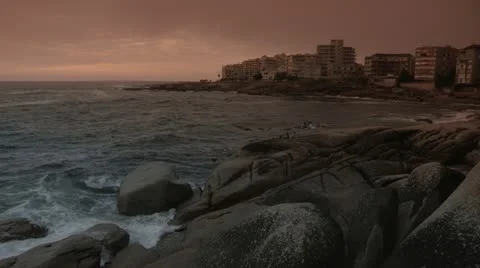 Wide pan of Bantry Bay at sunset Stock Footage 11133809