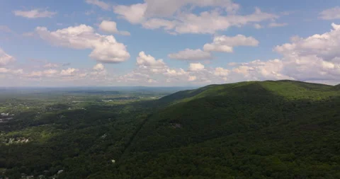 Wide pan of Beacon New York and Hudson River Valley Stock Footage 346364060