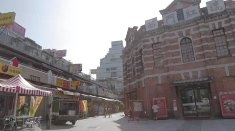 Wide pan of the red house Stock Footage 43503558