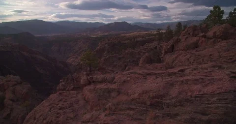 Wide Pan Right To Left Grand Canyon, Cloudy Day Stock Footage 75784658