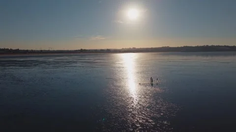 Wide panoramic aerial view, Kent Coastline before the Solar Eclipse Stock Footage 345284121