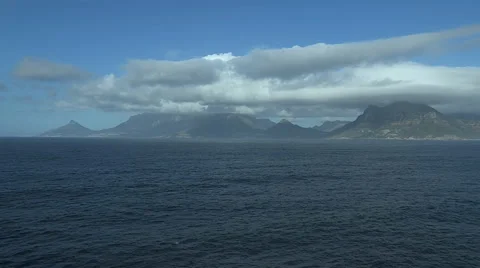 Wide Panoramic pan of Cape Town's peninsula Stock Footage 34297689