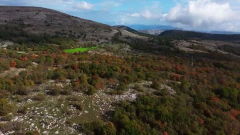 Wide panoramic view of Col de Vence in Provence, France Stock Footage 291270864