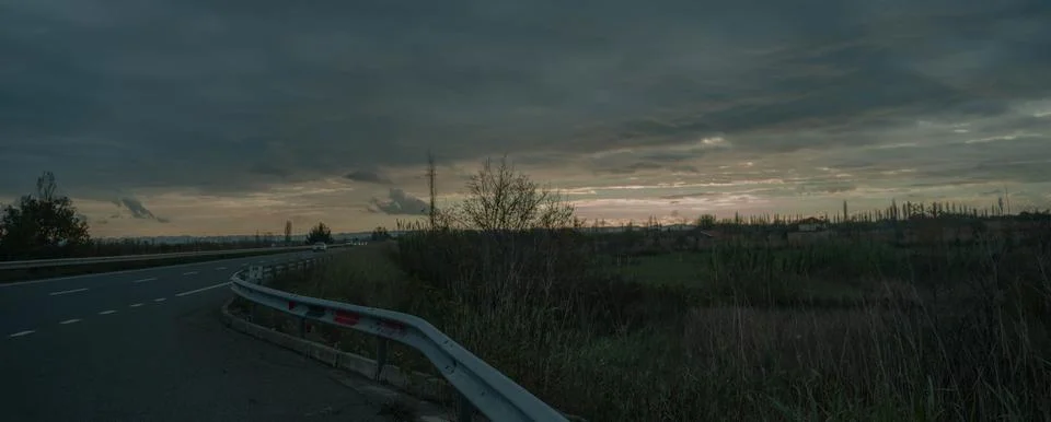 Wide panoramic view of an empty Stock Photos