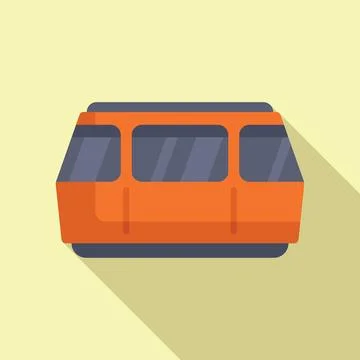 Wide passenger wagon icon flat vector. High speed train Stock Illustration