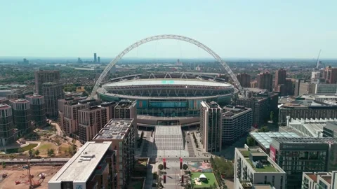 Wide Pull Back of Stadium in the Summer Video stock 202011882
