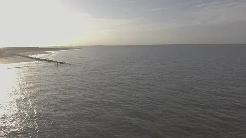 Wide Pull Beach Ocean Drone D-Log 库存影片 89924322