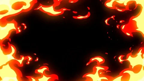 Wide raging fire motion graphics with dark background Stock Footage 123888185