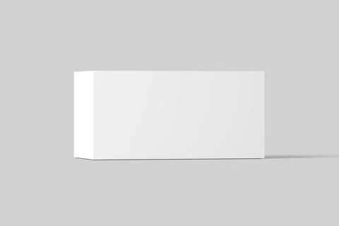 Wide Rectangle Box White Blank 3D Rendering Mockup Illustrazione stock
