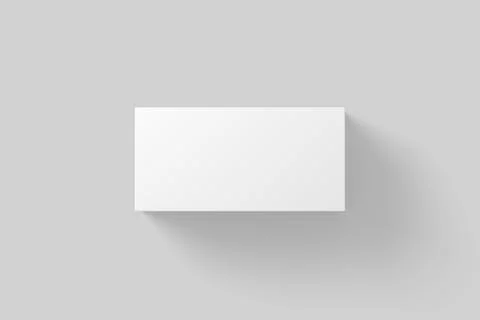 Wide Rectangle Box White Blank 3D Rendering Mockup Stock Illustration