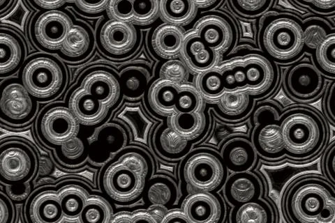 Wide repeating absract metal bubble background Stock Illustration