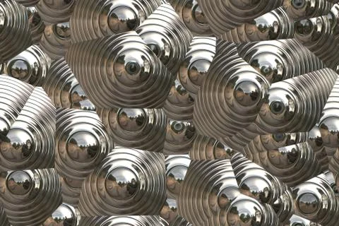 Wide repeating absract metal bubble background Stock Illustration