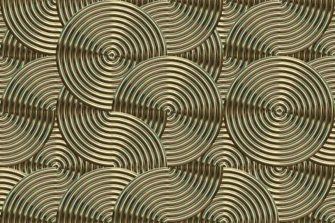 Wide repeating absract metal concentric background Stock Illustration