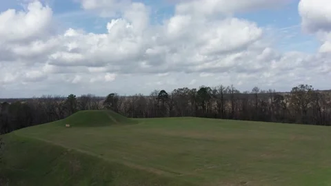 Wide reverse pullback aerial shot of the Native American religious site Stock Footage 202845551
