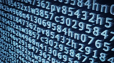 Wide Right Top Light Blue Digital Line Numbers HD Loop Stock Footage 57216494