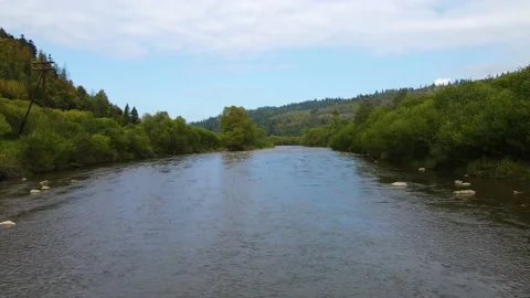 Wide river in the mountains Stock Footage 171831841
