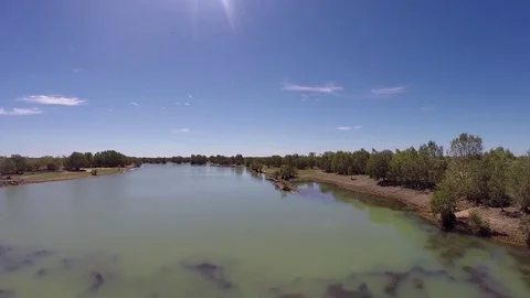 Wide river in outback Australia Stock Footage 71205334