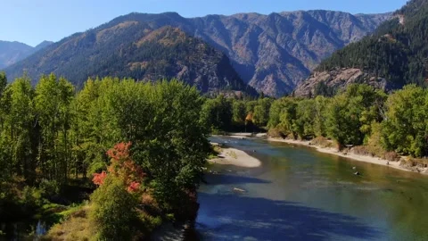 The Wide River of PNW Stock Footage 163236084