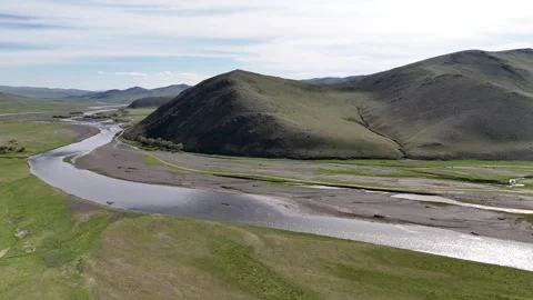 Wide River in Spring Stock Footage 335361057