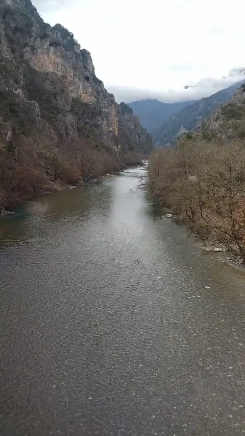 Wide river view from above, from the bridge Stock-Footage 303759158