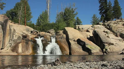 WIDE RIVER WATERFALL Stock Footage 28837217