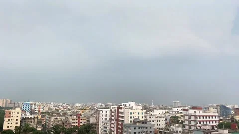 Wide Rooftop View of Congested City Buildings under Clear Blue Sky Stock-Footage 311697297