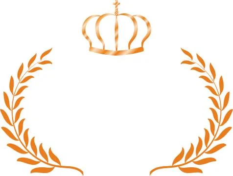 Wide Round frame of Copper and Crown Stock Illustration