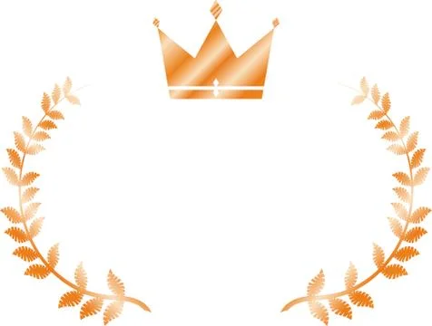 Wide Round frame of Copper and Crown Stock Illustration