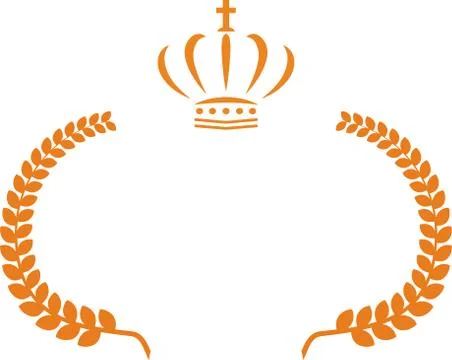 Wide Round frame of Copper and Crown Stock Illustration