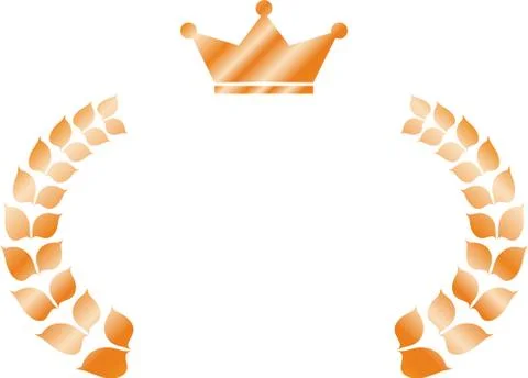 Wide Round frame of Copper and Crown Stock Illustration