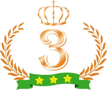 Wide Round frame of Copper laurel and crown and Ribbon 3 Stock Illustration