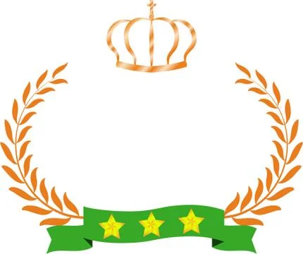 Wide Round frame of Copper laurel and crown and Ribbon Stock Illustration