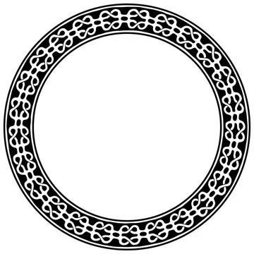 Wide round frame with ethnic pattern. Tribal border. Vector Stock Illustration