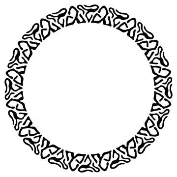 Wide round frame with ethnic pattern. Vector ornament Stock Illustration