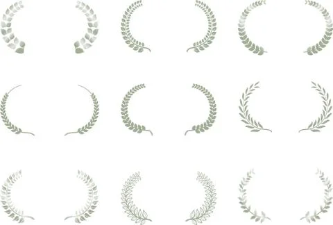 Wide Round frame of Sliver laurel set Ilustración de archivo