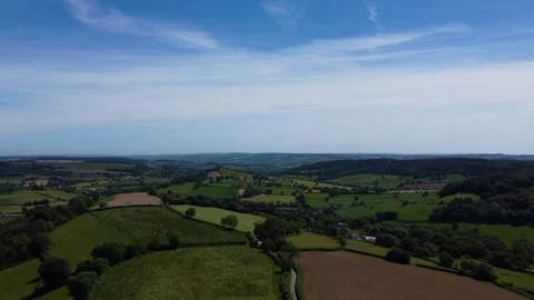 Wide Rural Patchwork of Fields and Hills. English Countryside 動画素材 338163947